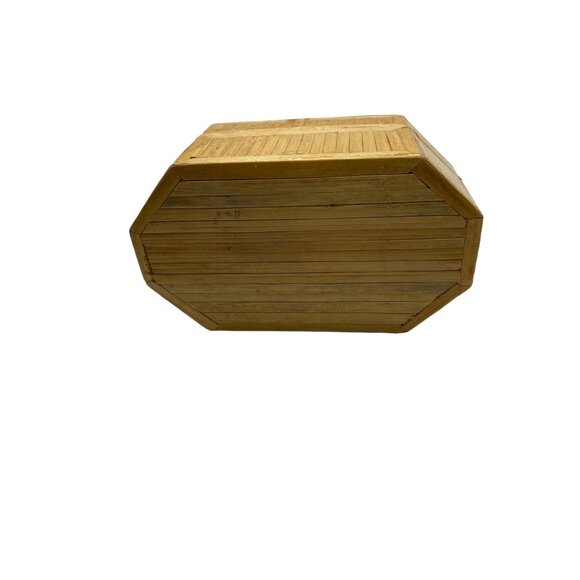 Handmade Octagonal Bahamas Wooden Trinket Jewelry Box /with lid. Lined Souvenir - Picture 4 of 10